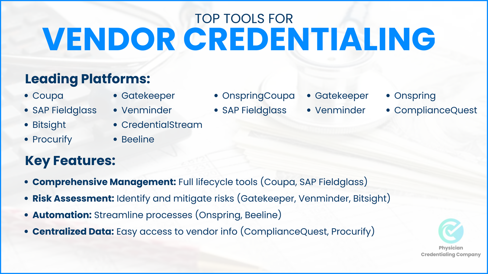 Top Tools for Vendor Credentialing